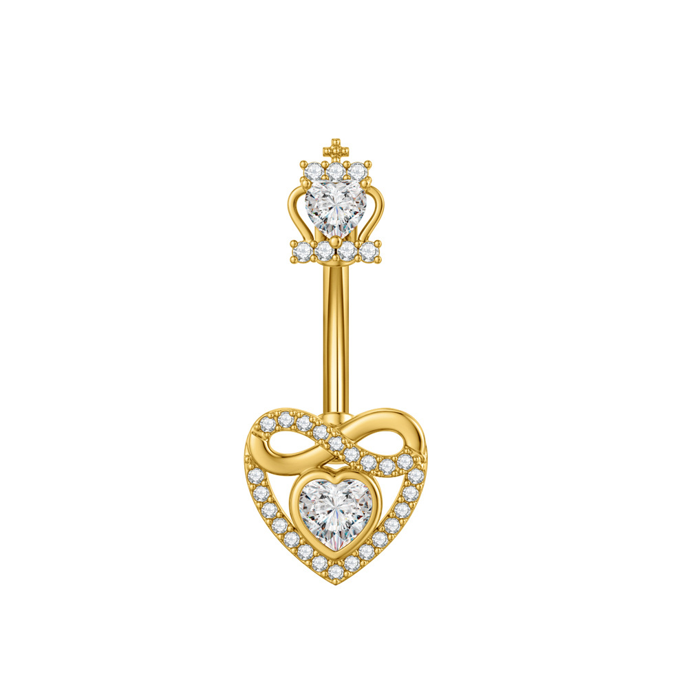 14G Heart Navel Barbell/Navel Rings